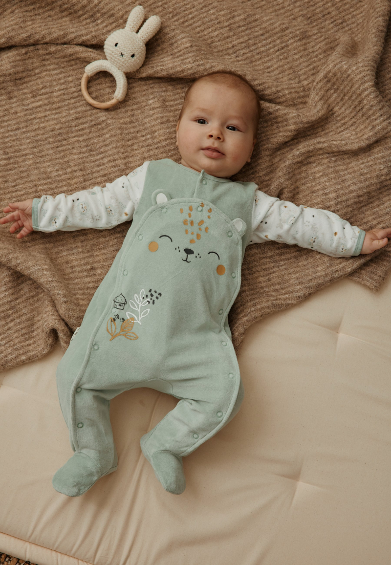 Pyjama bébé en velours ouverture pont Kenya