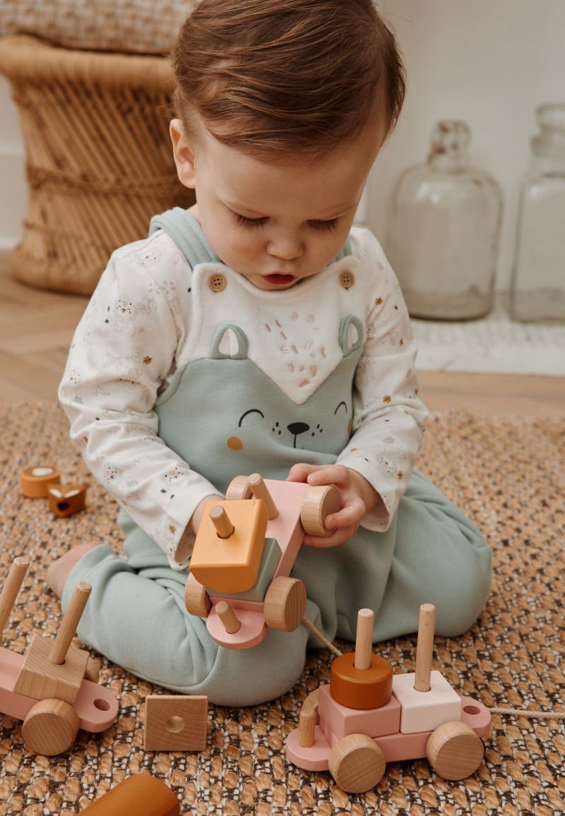 Ensemble salopette bébé en molleton ultra chaud et t-shirt Kenya