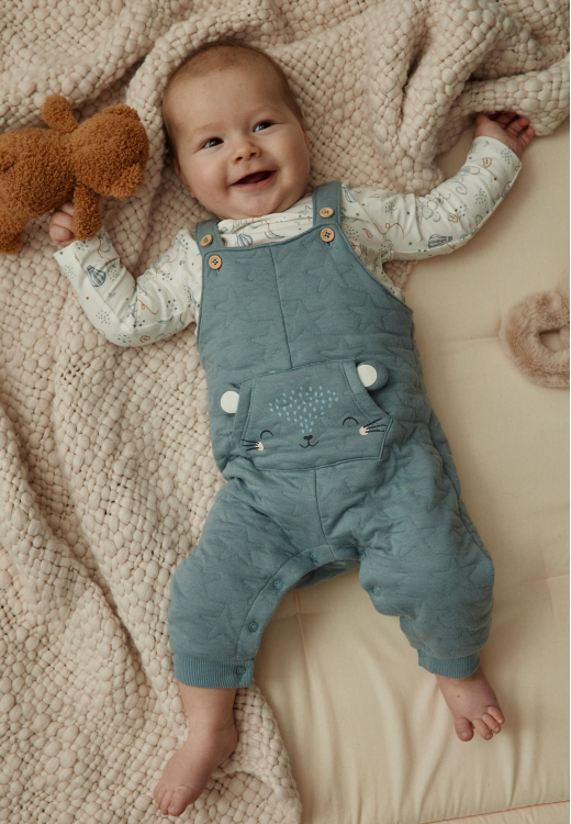 Ensemble salopette bébé en coton matelassé et t-shirt Rêverie